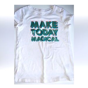 Cat & Jack 4T Graphic Tee, White, “Make Today Magical”, Short Sleeve